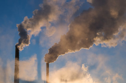 Air pollution typified by carbon emissions