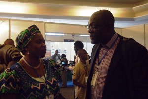 AMCOW’s interim President and Nigeria’s Honourable Minister of Water Resources, Mrs Sarah Reng Ochekpe (left), with the Country Representative of WaterAid Nigeria, Dr. Michael Ojo