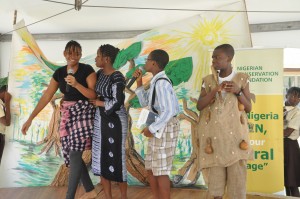 Pupils displaying during the Flora and Fauna celebration.