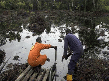 Bonga oil spill site. Photo: Courtesy punchng.com