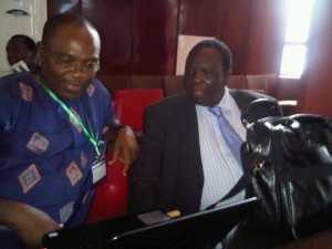 Prof Adeniyi Osuntogun (right) and Prof Chinedum Nwajiuba