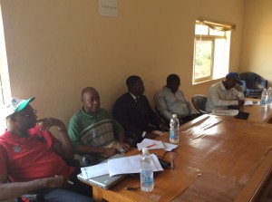 From left: Richard Okibe, Raymond Ebonime, Faniyan Babasola, Olatilu Olubunmi Benson and Tijani Ahmad, during a meeting involving the UN-REDD+ Scoping Team and officials of the Ekiti State Government, in Ado-Ekiti, on Monday October 27, 2014