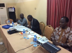From left: Peter Ekweozoh of the Federal Ministry of Environment, Prince Lekan Fadina of the Centre for Investment,  Sustainable Development, Management & Environment (CISME) and Prof. Daniel Gwary of the University of Maiduguri 