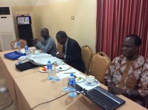 From left: Peter Ekweozoh of the Federal Ministry of Environment, Prince Lekan Fadina of the Centre for Investment, Sustainable Development, Management & Environment (CISME) and Prof. Daniel Gwary of the University of Maiduguri