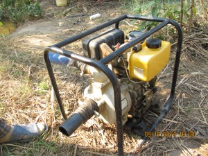 Moroson Hakakwale's diesel powered water pump