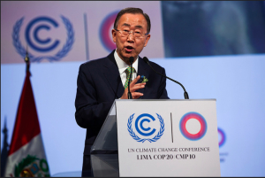 UN Secretary-General, Ban Ki-moon, at COP 20 in Lima, Peru