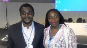 James Chidi Okeuhie (Green Concept Solutions) (right) with Edeh Chioma Felistas (Senior Scientific Officer, DCC)