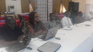 Project Director, African Research Association Managing Development in Nigeria (ARADIN), James Odey (left); South East Regional Coodinator, Nigerian Conservation Foundation (NCF), Ruth Akagu; and other participants