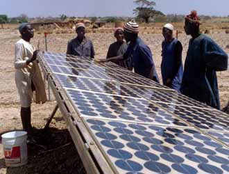 A solar panel being prepared for use. Mozambique is developing it’s first large scale solar plant Photo credit: greenchipstocks.com 