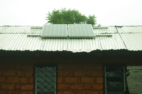 Solar panels on rooftop of a home