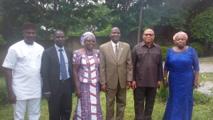 National President of the NITP, Dr. Femi Olomola (third from right), with some members of the Board