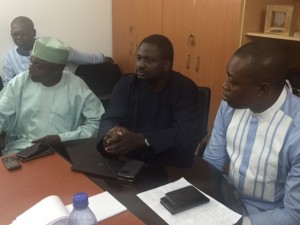 GOCOP dinner: L-R: Senior Special Assistant on Media to the President, Malam Garba Shehu; Special Adviser on Media to the President, Mr. Femi Adesina; and the President, Guild of Corporate Online Publishers (GOCOP), Malachy Agbo, at the dinner for the presidential spokesmen