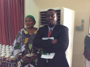 Mrs Halima Kolo Mohammed (RUWES) with Mr Muyiwa Odele (United Nations Development Programme - UNDP)