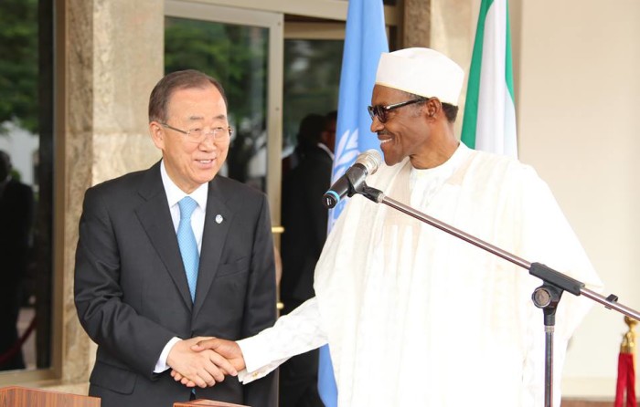 UN Secretary-General Ban Ki-moon (left) during a recent visit to Nigeria