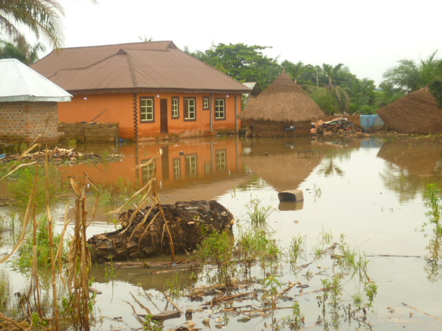 A flooded part of Makurdi, Benue State