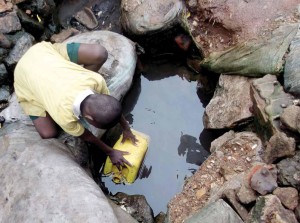 Children fetching unclean water