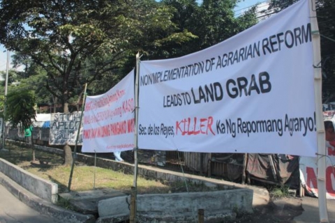 Protest against land grab in the Philippines