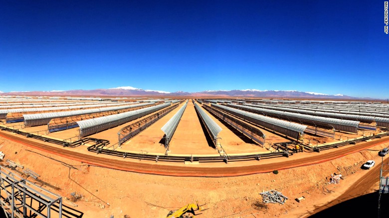 The plant is being constructed in a 30 square kilometre area outside the city of Ouarzazate, on the fringe of the Sahara desert