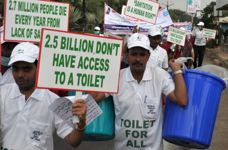 Indians rally in Hyderabad for decent sanitation on the occasion of World Toilet Day. Photo credit: Getty