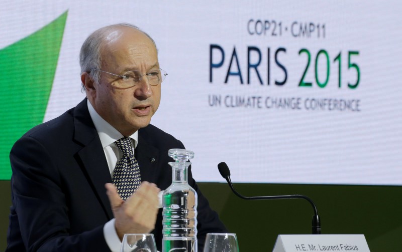French Foreign Affairs Minister and President-designate of COP21, Laurent Fabius . Photo credit: REUTERS/Jacky Naegelen