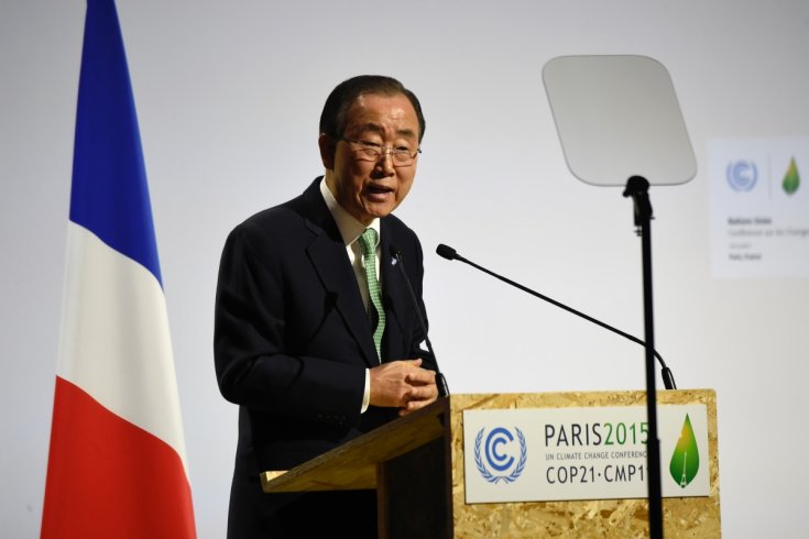 UN Secretary-General Ban Ki-moon at COP21 in Paris, where the treaty was adopted. Photo credit: ibtimes.co.uk