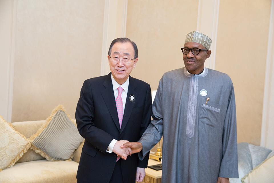 President Buhari with UN Secretary General Ban Ki-moon