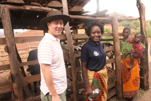 Emelda (right) with Kathyanga (middle) and another official