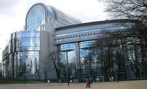 The EU Parliament building in Brussels
