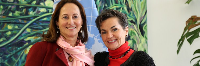 Ségolène Royal (left) and Christiana Figueres. Photo credit: newsroom.unfccc.int
