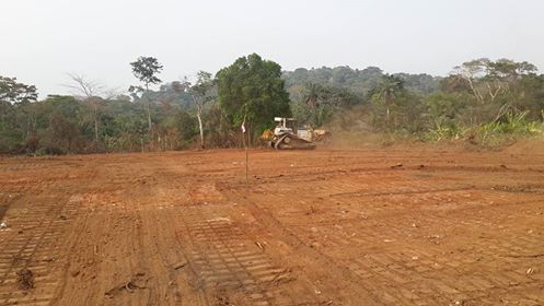 Bulldozers at work clearing the Super Highway's route passing through parts of Boki