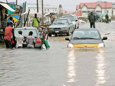 Flooding in Lagos. El Niño can lead to heavy rain and drier-than-normal conditions