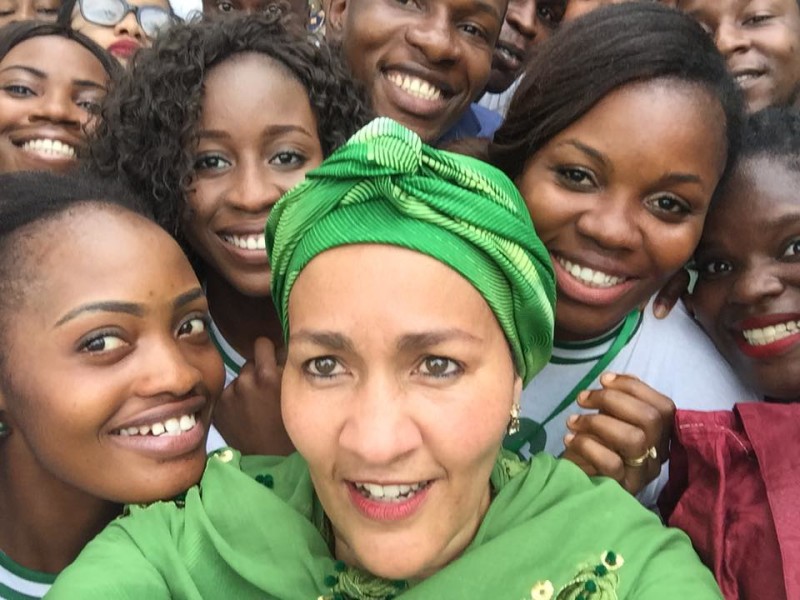 The Minister and her companion in a selfie