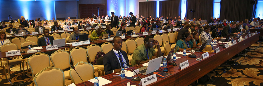 Delegates gather for the start of plenary