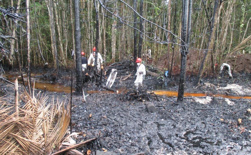 Oil spill site in Mayoriaga