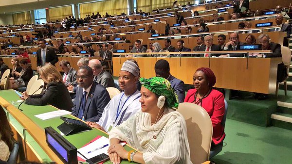 Dr Peter Tarfa, Amb. Usman Sarki and Ms Amina Mohammed