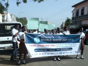 The street procession of school children marking 2016 World Water Day in Ghana