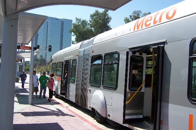 An Orange Line bus operating under the LA BRT