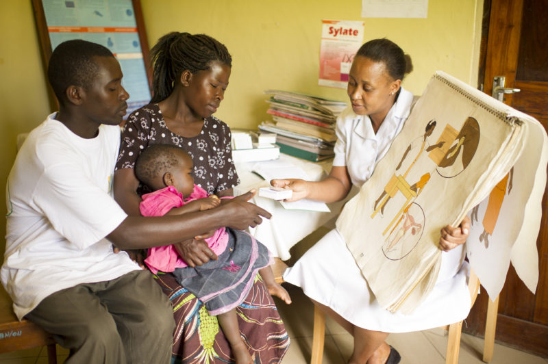 A couple receiving family planning counselling. Photo credit: Sala Lewis, champions4choice.org