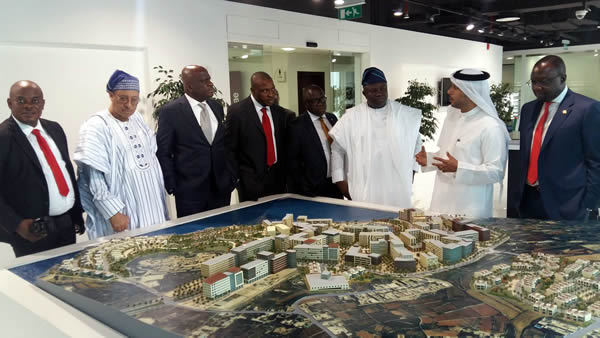 With the aid of an impression of the development, a representative of Smart City Dubai explains details of the proposed Smart City Lagos to state officials