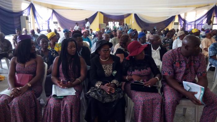 Dr Olomola's widow and children during the Service of Songs & Tributes