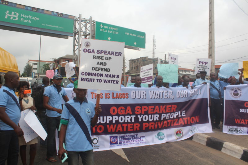 The protest march saw activists march through the streets, handing out leaflets and singing solidarity songs 