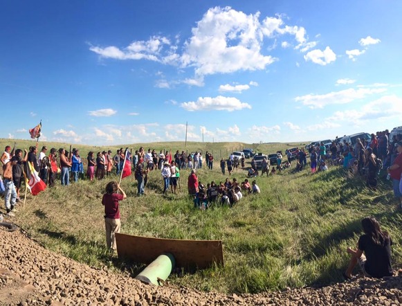Dakota Access pipeline protest in North Dakota. Photo Credit: "No Dakota Access in Treaty Territory - Camp of the Sacred Stones" 