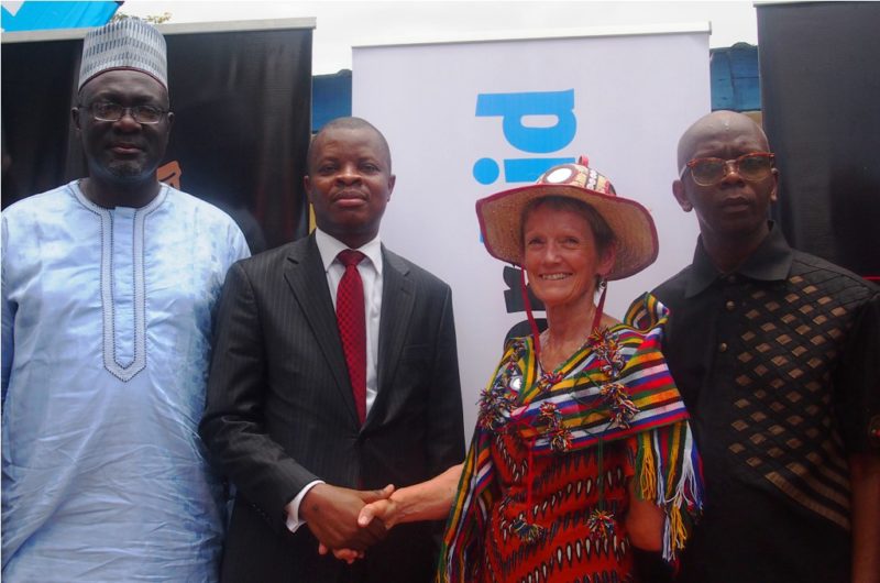 L-R: Country Director, Water Aid Nigeria, Dr. Michael Ojo; Corporate Relations Director, Guinness Nigeria Plc, Mr. Sesan Sobowale; International Chief Executive, WaterAid, Ms. Barbara Frost; and Commissioner for Water Resources, Bauchi State, Alhaji Mohammed Ghali Abdulhameed, at the commissioning of water and sanitation facilities constructed by Guinness Nigeria Plc in Gwam, Bauchi State