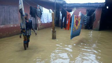 A flooded household in Kaduna