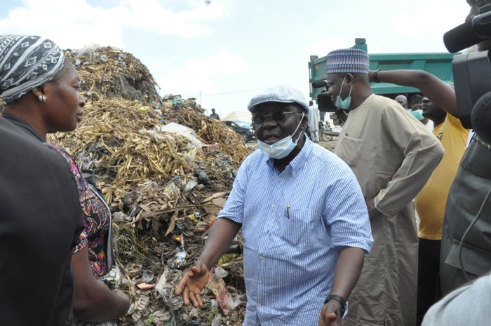 Minister of State for Environment, Ibrahim Usman Jibril, joins Governor of Nasarawa State, Umaru Tanko Al-makura, to conduct a clean-up of Lafia