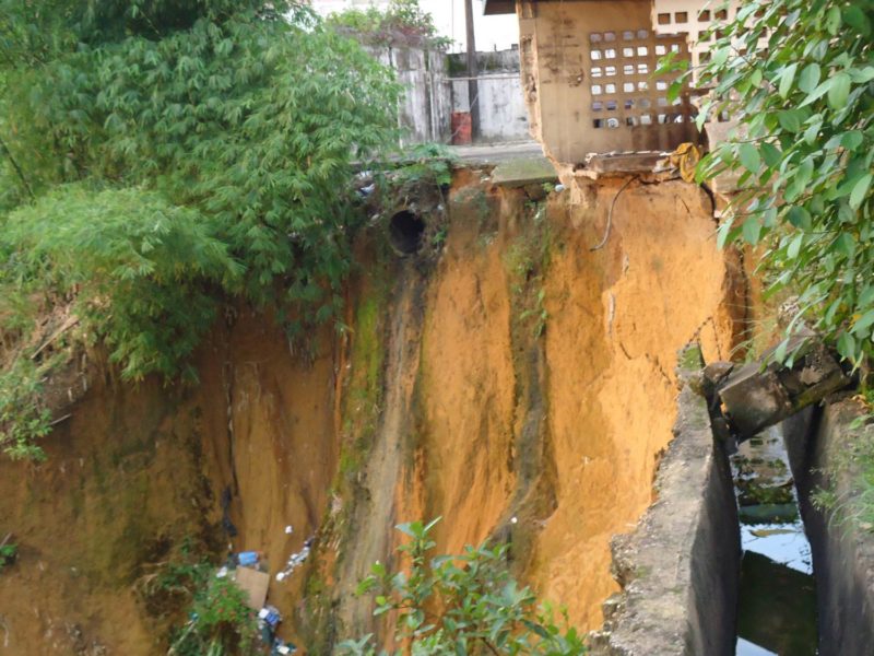 A gully erosion site being attended to by NEWMAP