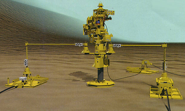 Schematic of the subsea tree. The three subsea trees provide the interface between the wellheads and the infield flowlines. Photo credit: offshore-technology.com