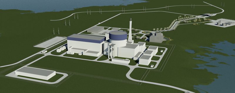 An impression of the proposed 1,200 MW Hanhikivi nuclear power plant in Pyhajoki, Finland