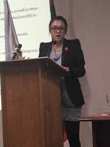 Jessie Granadillos from Climate Analytics presenting Low Carbon Monitor Report during the CVF events