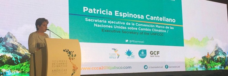 Executive Secretary of the United Nations Framework Convention on Climate Change (UNFCCC), Patricia Espinosa, addressing the second Climate Change Summit of the Americas
